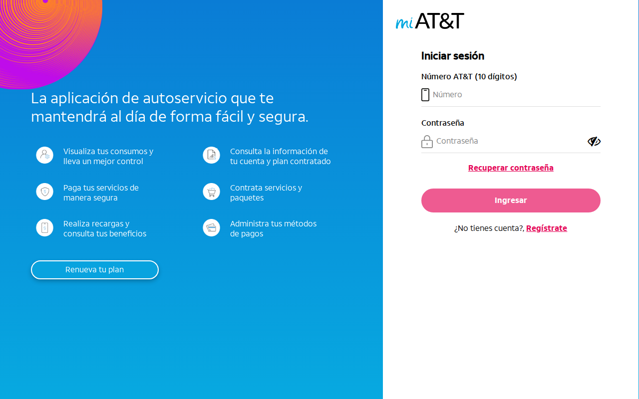 Portal de facturación de AT&T México