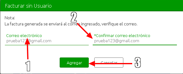 Ingreso correo electrónico para factura BP gasolina