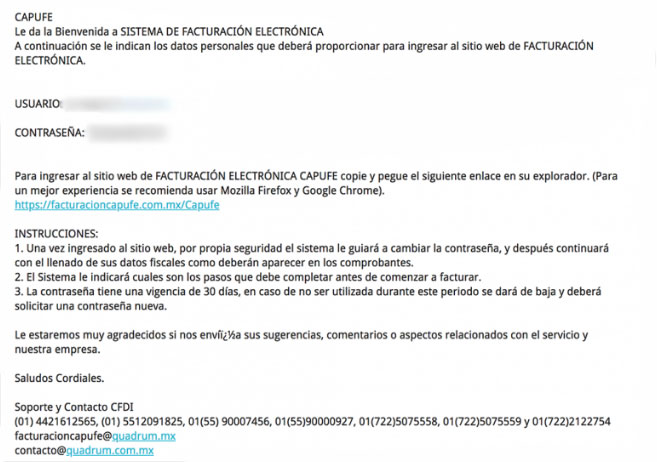 Guía de bienvenida al sistema de facturación electrónica CFDI de Capufe con instrucciones de acceso