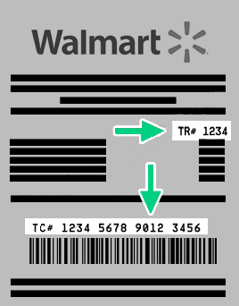 Recibo de compra Walmart con código de barras, número de transacción y datos fiscales CFDI
