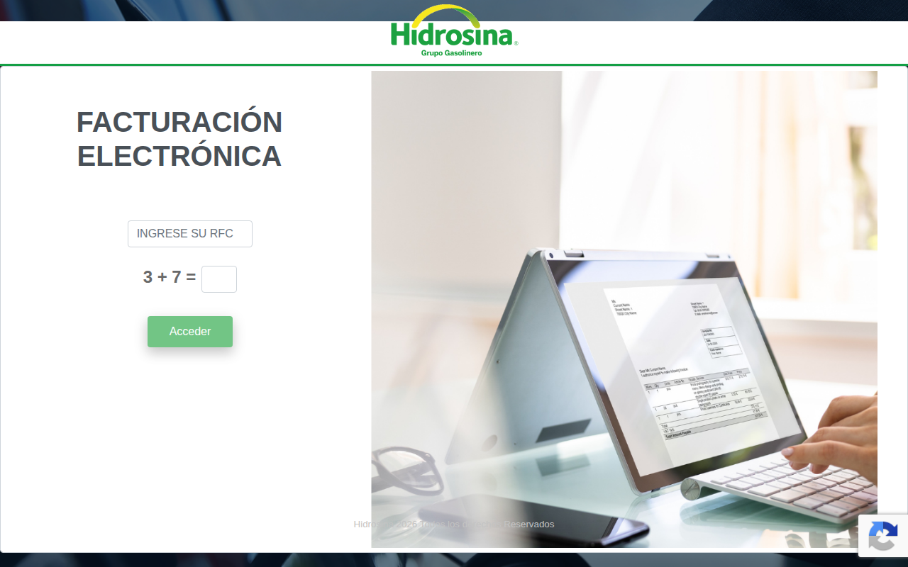 Portal de facturación de Hidrosina