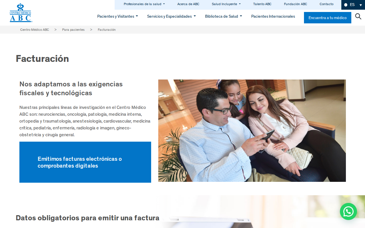 Portal de facturación de Hospital ABC
