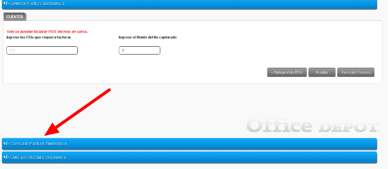 Consultar factura electrónica Office Depot en línea