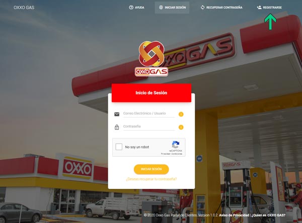 Registro usuario nuevo facturación Oxxo Gas